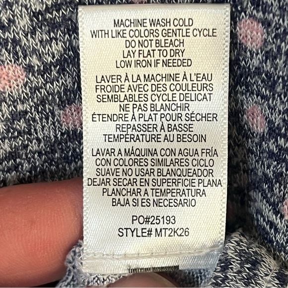 Women’s Bobeau Gray & Pink Polka Dot Tank Top Size XS Oversized Slit In Front - Picture 5 of 8